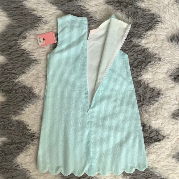 NWT ELand Kids Mint Seersucker Dress w/Pink Accent - Picture 3 of 3